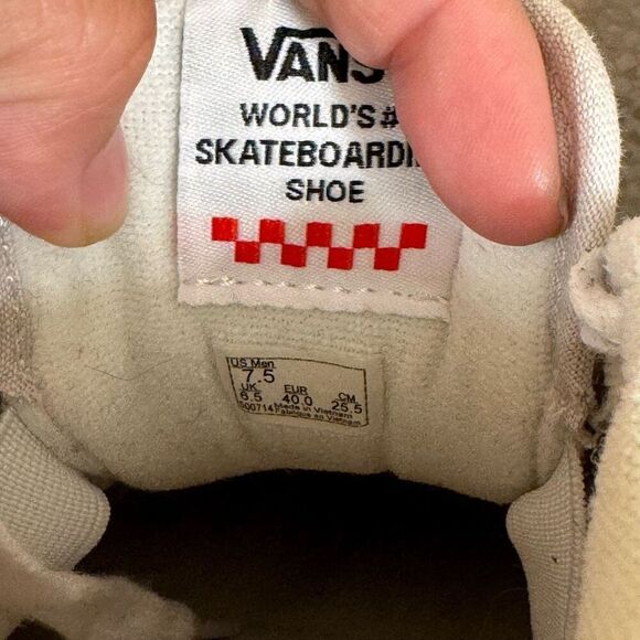 Vans Men's Unisex Skate Rowan Shoes Chalk Beige White 7.5 Used - Picture 5 of 8